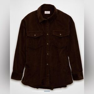 American Eagle Oversized Corduroy Shacket Brown Color Sz S